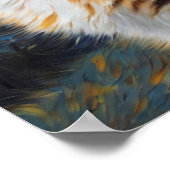 Sterrennacht kunst met een kat poster (Hoek)