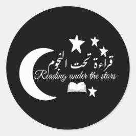 Sterrennacht lezen - Arabische hemelbeelden Ronde Sticker