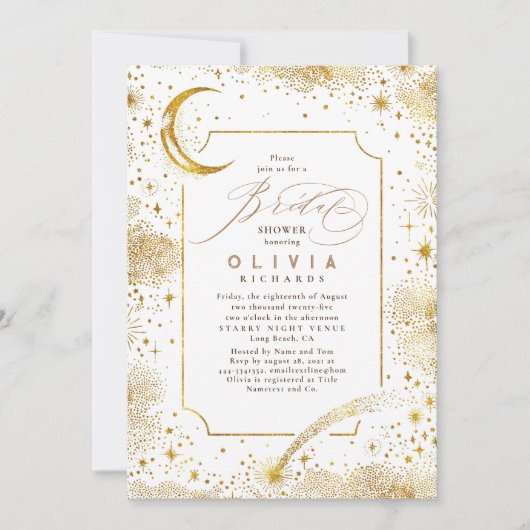 Sterrennacht Maan Mystiek Hemels Vrijgezellenfeest Kaart (Voorkant)