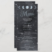Sterrennacht maanfasen bruiloft plat menu (Voorkant / Achterkant)
