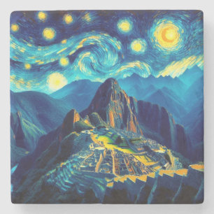 Sterrennacht Machu Picchu Peru Stenen Onderzetter