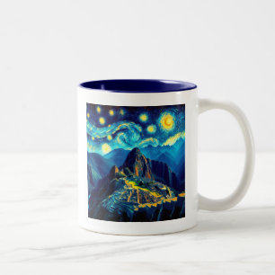 Sterrennacht Machu Picchu Peru Tweekleurige Koffiemok