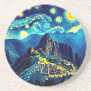 Sterrennacht Machu Picchu Peru Zandsteen Onderzetter