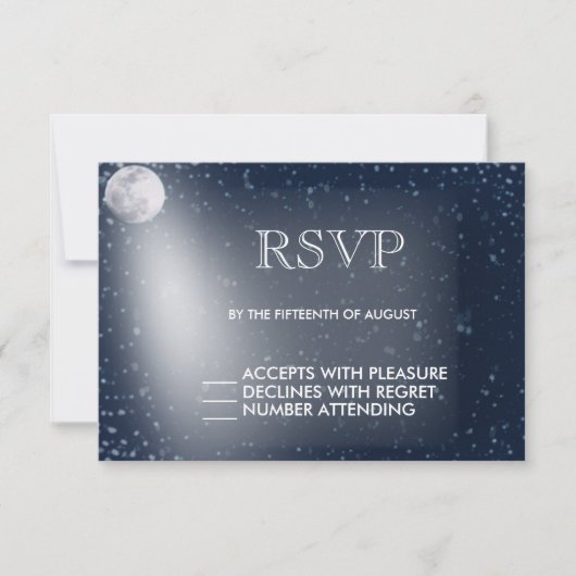 Sterrennacht met Moon Glow RSVP Kaartje (Voorkant)