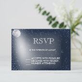 Sterrennacht met Moon Glow RSVP Kaartje (Staand voorkant)