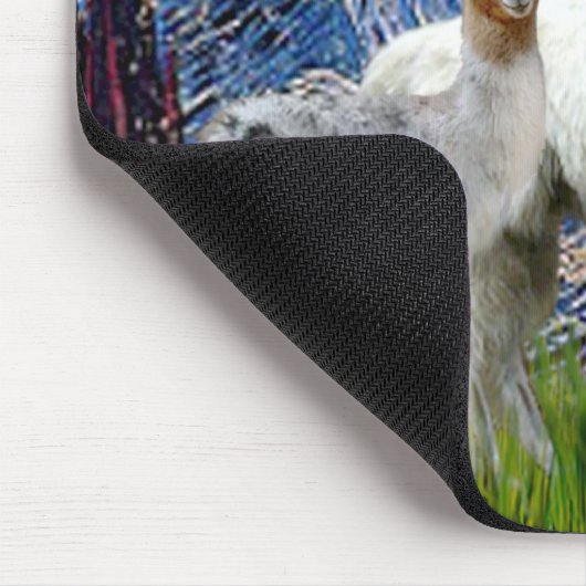 Sterrennacht met twee lamas muismat (Hoek)