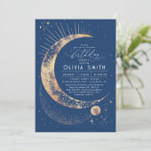 Sterrennacht Moon Mystiek Hemelvaart Verjaardag Kaart (Staand voorkant)