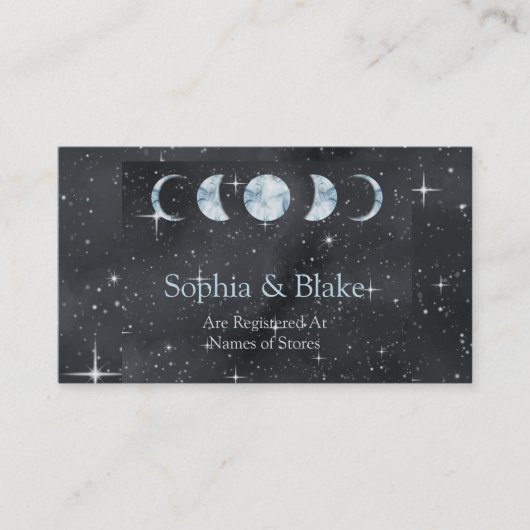 Sterrennacht Moon Phases Trouwregister Informatiekaartje (Voorkant)