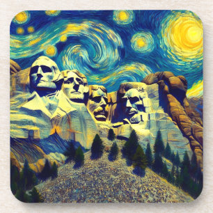 Sterrennacht Mt. Rushmore South Dakota Bier Onderzetter