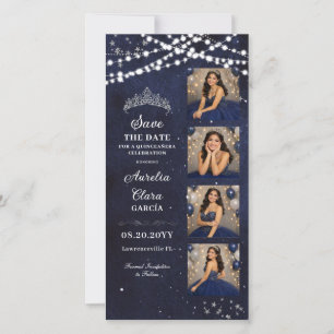 Sterrennacht Navy Blauwe Quinceañera Fotohokje Save The Date