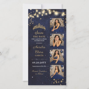 Sterrennacht Navy Blauwe Quinceañera Fotohokje Save The Date