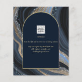 Sterrennacht Navy Gold Agate Wedding SAVE DATE (Achterkant)