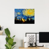 Sterrennacht New York Abstract Sky Poster (Thuiskantoor)