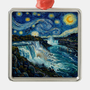Sterrennacht Niagara Falls Metalen Ornament