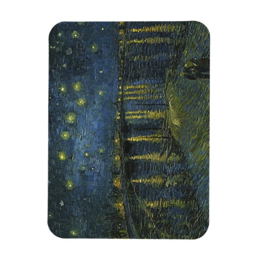 Sterrennacht op de Rijn, Vincent van Gogh Magneet (Verticaal)