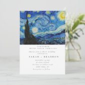 Sterrennacht Oud schilderij bruiloft uitnodiging (Staand voorkant)