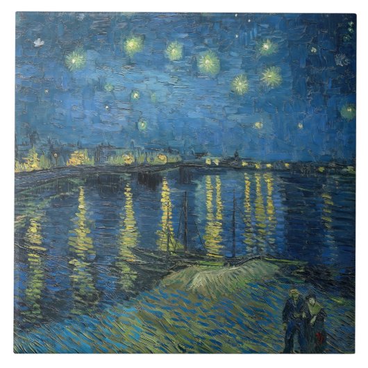 Sterrennacht Over de Rhône (1888) Vincent van Gog Tegeltje (Voorkant)