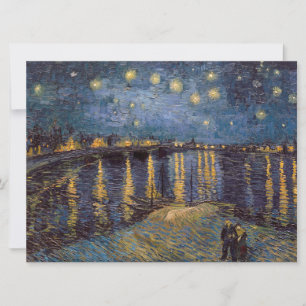 Sterrennacht over de Rhône door Vincent van Gogh Feestdagenkaart