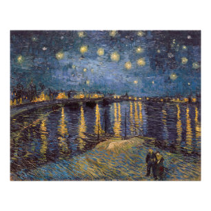 Sterrennacht over de Rhône door Vincent van Gogh Foto Afdruk