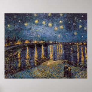 Sterrennacht over de Rhône door Vincent van Gogh Poster