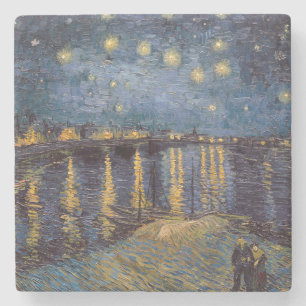 Sterrennacht over de Rhône door Vincent van Gogh Stenen Onderzetter