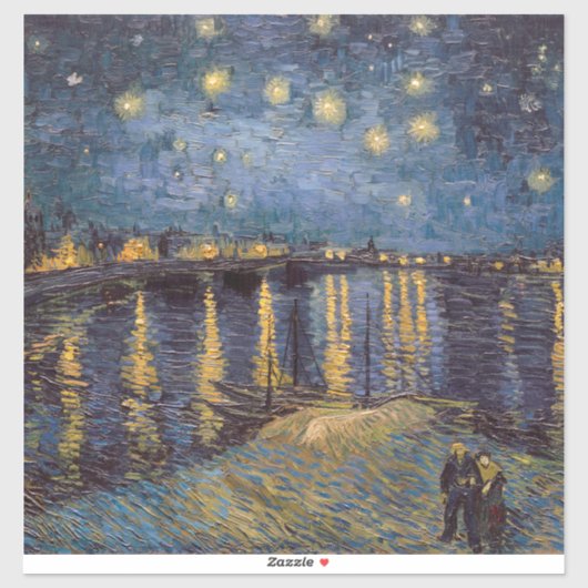 Sterrennacht over de Rhône door Vincent van Gogh Sticker (Vel)