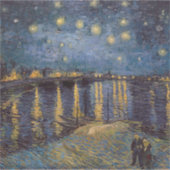 Sterrennacht over de Rhône door Vincent van Gogh Sticker (Voorkant)