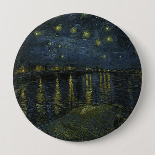 Sterrennacht over de Rhône, olieverfschilderij Van Ronde Button 4,0 Cm