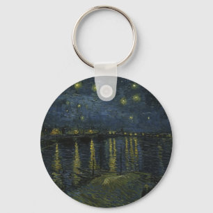 Sterrennacht over de Rhône, olieverfschilderij Van Sleutelhanger
