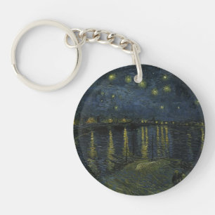 Sterrennacht over de Rhône, olieverfschilderij Van Sleutelhanger