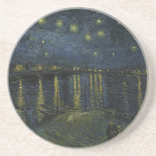Sterrennacht over de Rhône, olieverfschilderij Van Zandsteen Onderzetter