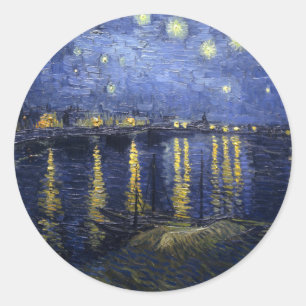Sterrennacht over de Rhône Ronde Sticker