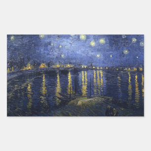 Sterrennacht over de Rhône - Van Gogh (1888) Rechthoekige Sticker