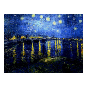 Sterrennacht over de Rijn door van Gogh Perfect Poster