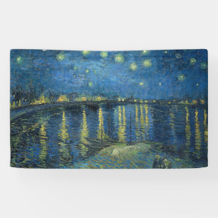 Sterrennacht over de Rijn (door van Gogh) Spandoek
