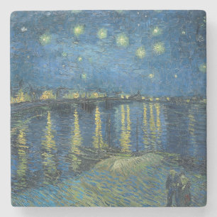 Sterrennacht over de Rijn (door van Gogh) Stenen Onderzetter