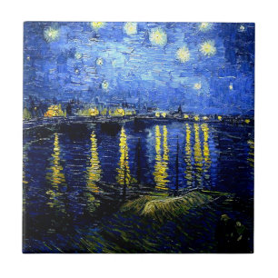 Sterrennacht over de Rijn door van Gogh Tegeltje