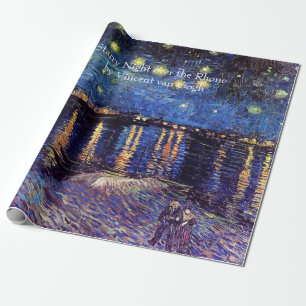 Sterrennacht over de Rijn door Van Gogh. Vintage Cadeaupapier