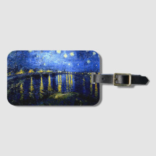 Sterrennacht over de Rijn door Vincent van Gogh Bagagelabel