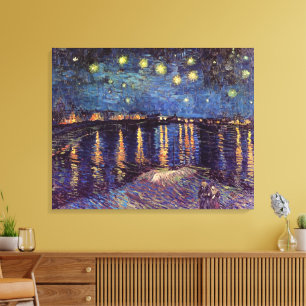 Sterrennacht over de Rijn door Vincent van Gogh Canvas Afdruk