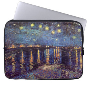 Sterrennacht over de Rijn door Vincent van Gogh Laptop Sleeve