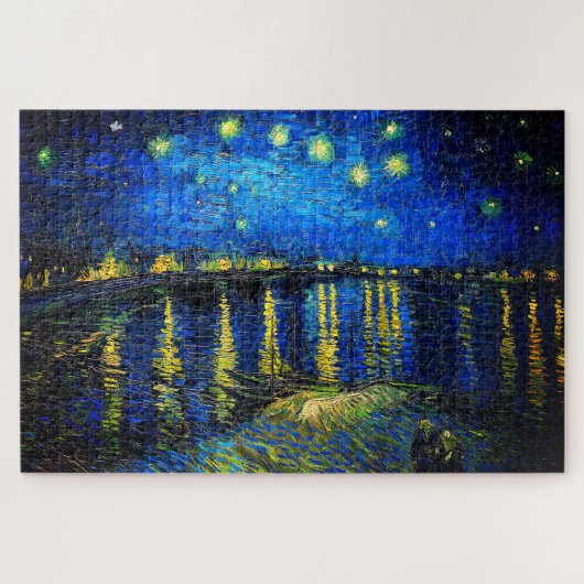 Sterrennacht over de Rijn door Vincent Van Gogh Legpuzzel (Horizontaal)
