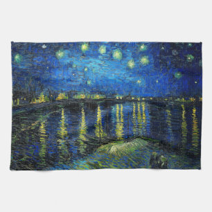 Sterrennacht over de Rijn door Vincent Van Gogh Theedoek