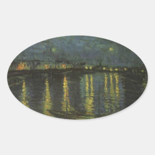 Sterrennacht over de Rijn Ovale Sticker
