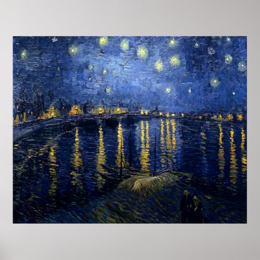 Sterrennacht over de Rijn Poster (Voorkant)