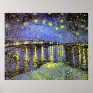 Sterrennacht over de Rijn Poster
