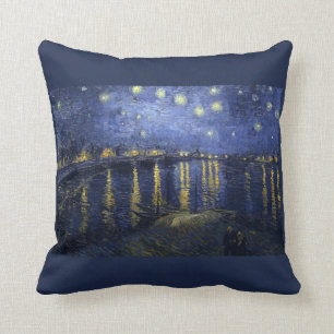 Sterrennacht over de Rijn - Van Gogh (1888) Kussen