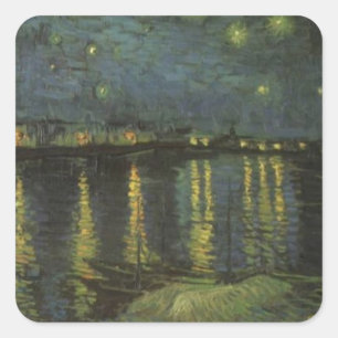 Sterrennacht over de Rijn Vierkante Sticker