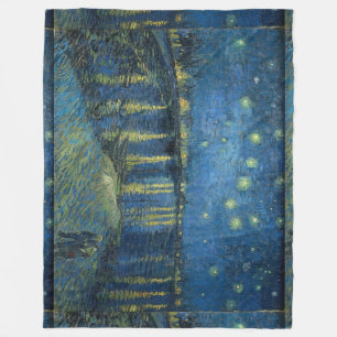 Sterrennacht over de Rijn Vincent van Gogh Fleece Deken
