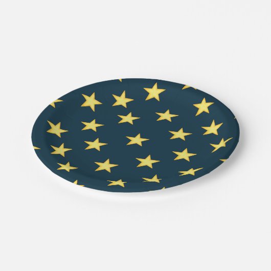 Sterrennacht Paper & Party Borden op Donkerblauw Papieren Bordje (Gekanteld)